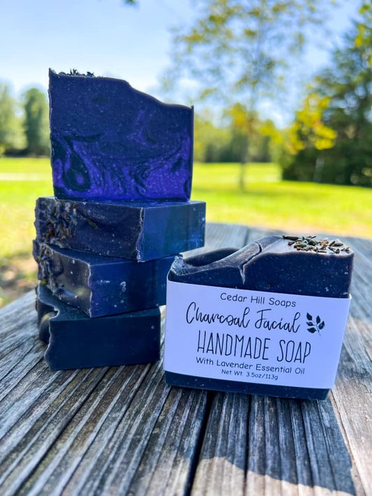 Charcoal Facial Bar Lightly Scented in Lavender